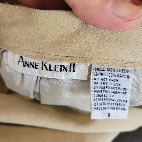 Vintage 90's Anne Klein II Real Suede Gathered Full Skirt Size Small - Picture 9 of 9